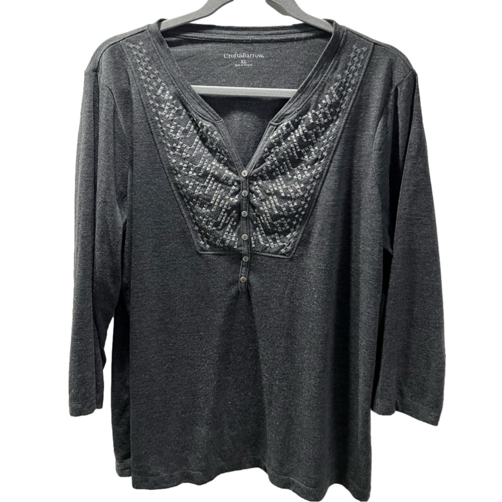 Croft & Barrow|Embellished Tee|Size XL